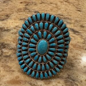 Larry Moses Begay Navajo Turquoise Statement cuff bracelet.